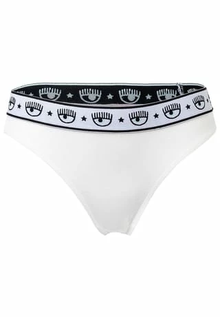 CHIARA FERRAGNI Damen String 2er Pack - Brief, Cotton Stretch, Logobund, Uni Schwarz/ Weiß 4 CHIARA FERRAGNI Damen String 2er Pack - Brief, Cotton Stretch, Logobund, Uni Schwarz/ Weiß – Bild 2