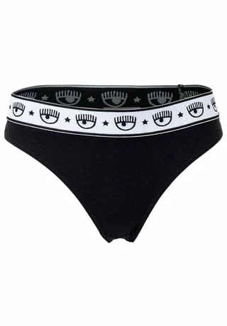 CHIARA FERRAGNI Damen String 2er Pack - Brief, Cotton Stretch, Logobund, Uni Schwarz/ Weiß 6 CHIARA FERRAGNI Damen String 2er Pack - Brief, Cotton Stretch, Logobund, Uni Schwarz/ Weiß – Bild 4