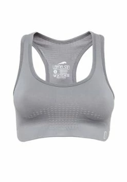 LEIFNELSON Damen Seamless Sport BH Fitness Crop Top Anthrazit