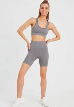 LEIFNELSON Damen Seamless Sport BH Fitness Crop Top Anthrazit -SCHIESSER Shop unnamed file 110