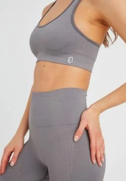 LEIFNELSON Damen Seamless Sport BH Fitness Crop Top Anthrazit -SCHIESSER Shop unnamed file 112