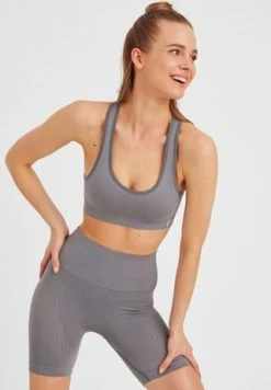 LEIFNELSON Damen Seamless Sport BH Fitness Crop Top Anthrazit -SCHIESSER Shop unnamed file 113