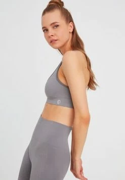 LEIFNELSON Damen Seamless Sport BH Fitness Crop Top Anthrazit -SCHIESSER Shop unnamed file 114
