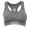 LEIFNELSON Damen Seamless Sport BH Fitness Crop Top Schwarz