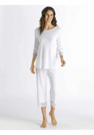Damen Capri-Pyjama mit Spitze Moments HANRO Damen Capri-Pyjama Mit Spitze Moments White -SCHIESSER Shop unnamed file 1391