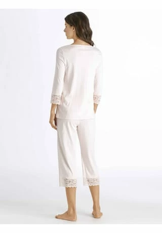 HANRO Damen Capri-Pyjama Mit Spitze Moments Crystal Pink 5 HANRO Damen Capri-Pyjama Mit Spitze Moments Crystal Pink – Bild 3