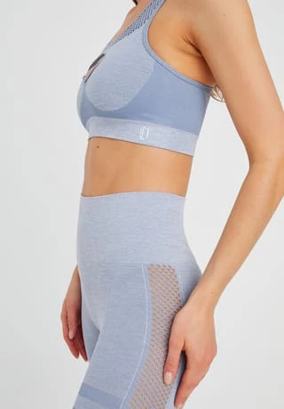 Damen Seamless Sport BH Fitness Crop Top LEIFNELSON Damen Seamless Sport BH Fitness Crop Top Hellblau-melange -SCHIESSER Shop unnamed file 143