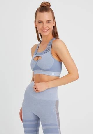 Damen Seamless Sport BH Fitness Crop Top LEIFNELSON Damen Seamless Sport BH Fitness Crop Top Hellblau-melange -SCHIESSER Shop unnamed file 144