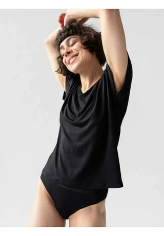 Erlich Damen Schlafshirt Schwarz 8 Erlich Damen Schlafshirt Schwarz – Bild 6