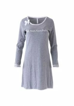 Louis & Louisa Damen Nachthemd, Langarm Grau