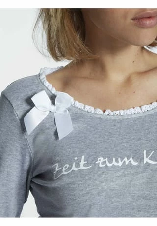 Louis & Louisa Damen Nachthemd, Langarm Grau 8 Louis & Louisa Damen Nachthemd, Langarm Grau – Bild 6