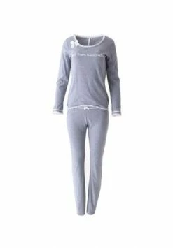 Louis & Louisa Damen Pyjama, Lang Grau