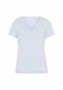 HANRO Schlafanzug Shirt Kurzarm Sleep & Lounge Cloud Blue