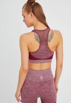 LEIFNELSON Damen Seamless Sport BH Fitness Crop Top Weinrot -SCHIESSER Shop unnamed file 149