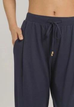 HANRO Schlafhose, Gummibund, Uni, Für Damen 1650 BLUEBERRY -SCHIESSER Shop unnamed file 1505