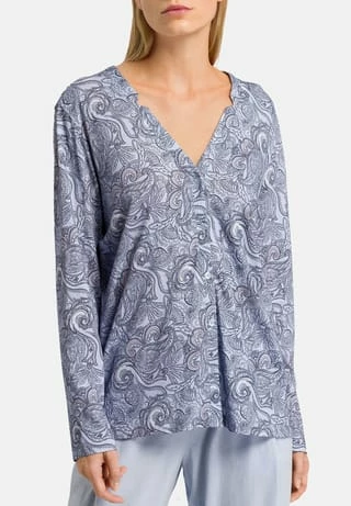 HANRO Schlafanzug Shirt Langarm Sleep & Lounge Calm Paisley 4 HANRO Schlafanzug Shirt Langarm Sleep & Lounge Calm Paisley – Bild 2