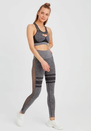 LEIFNELSON Damen Seamless Sport BH Fitness Crop Top Schwarz 5 LEIFNELSON Damen Seamless Sport BH Fitness Crop Top Schwarz – Bild 3