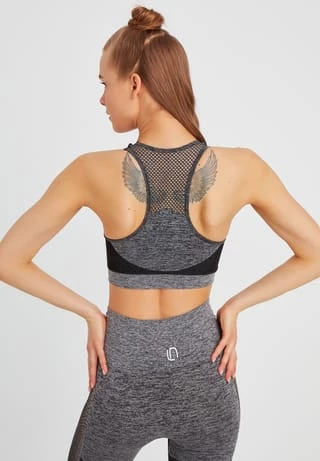 LEIFNELSON Damen Seamless Sport BH Fitness Crop Top Schwarz 6 LEIFNELSON Damen Seamless Sport BH Fitness Crop Top Schwarz – Bild 4