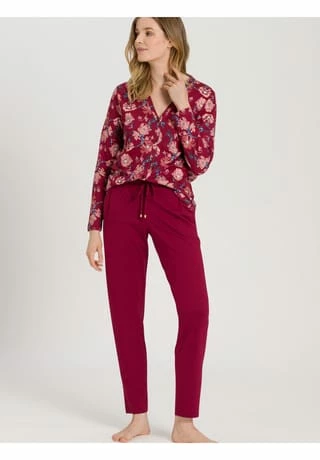 HANRO Schlafanzug Hose Lang Sleep & Lounge Burgundy 7 HANRO Schlafanzug Hose Lang Sleep & Lounge Burgundy – Bild 5