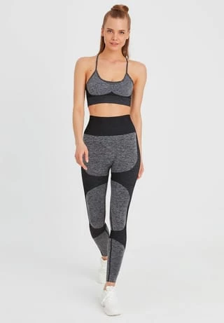 LEIFNELSON Damen Seamless Sport BH Fitness Crop Top Schwarz 10 LEIFNELSON Damen Seamless Sport BH Fitness Crop Top Schwarz – Bild 8