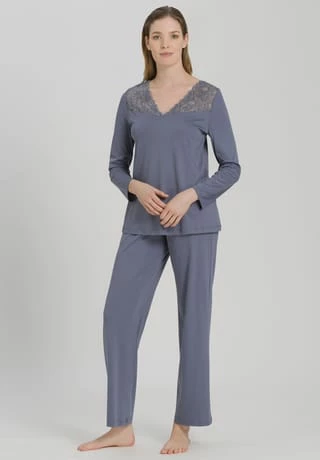 HANRO 077932 Pyjama 1/1 Arm, 2656 PIGEON, M 2656 PIGEON 4 HANRO 077932 Pyjama 1/1 Arm, 2656 PIGEON, M 2656 PIGEON – Bild 2