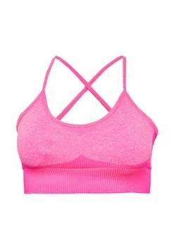 LEIFNELSON Damen Seamless Sport BH Fitness Crop Top Rosa