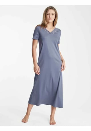 HANRO Damen Nachtkleid Mit Spitze, Länge 130cm Pigeon 4 HANRO Damen Nachtkleid Mit Spitze, Länge 130cm Pigeon – Bild 2