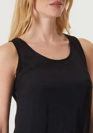 MANGUUN Schlafshirt, Ärmellos, Rundhals, Spitzendetails, Für Damen BLACK 6 MANGUUN Schlafshirt, Ärmellos, Rundhals, Spitzendetails, Für Damen BLACK – Bild 4