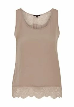 MANGUUN Schlafshirt, Ärmellos, Rundhals, Spitzendetails, Für Damen MOON ROCK