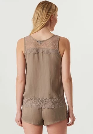 MANGUUN Schlafshirt, Ärmellos, Rundhals, Spitzendetails, Für Damen MOON ROCK 5 MANGUUN Schlafshirt, Ärmellos, Rundhals, Spitzendetails, Für Damen MOON ROCK – Bild 3