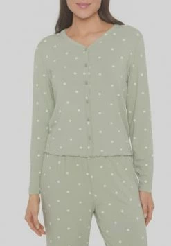 MANGUUN Schlafshirt, V-Ausschnitt, Für Damen 3 DESERT SAGE AOP -SCHIESSER Shop unnamed file 1735