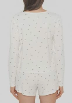 MANGUUN Schlafshirt, Langarm, V-Ausschnitt, Minimal-Print, Für Damen 2 DESERT SAGE AOP -SCHIESSER Shop unnamed file 1762