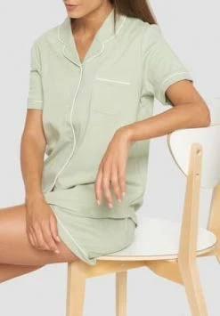 MANGUUN Shorty, Reverskragen Brusttasche, Für Damen 3 DESERT SAGE -SCHIESSER Shop unnamed file 1782