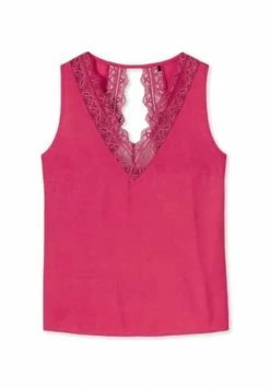SCHIESSER Damen Trägertop Mit Spitze Mix & Relax Fuchsia