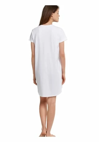 SCHIESSER Damen Nachthemd, 85 Cm - 1/2 Arm, Sleepshirt, Uni, Print, Rundhals Weiß 5 SCHIESSER Damen Nachthemd, 85 Cm - 1/2 Arm, Sleepshirt, Uni, Print, Rundhals Weiß – Bild 3