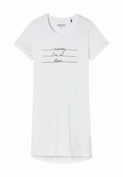 SCHIESSER Valentine Schlafshirt, Print, Knielang, Für Damen 100 WEISS