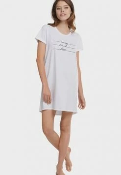 SCHIESSER Valentine Schlafshirt, Print, Knielang, Für Damen 100 WEISS -SCHIESSER Shop unnamed file 1835