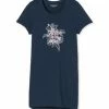 SCHIESSER Damen Nachthemd, 85 Cm - 1/2 Arm, Sleepshirt, Uni, Print, Rundhals Blau -SCHIESSER Shop unnamed file 1836