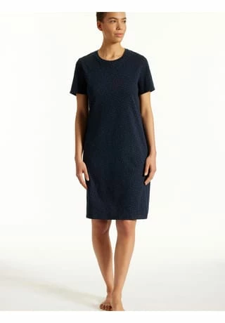Uncover By SCHIESSER Damen Nachthemd - 1/2 Arm, V-Ausschnitt, Sleepshirt, Muster Dunkelblau 5 Uncover By SCHIESSER Damen Nachthemd - 1/2 Arm, V-Ausschnitt, Sleepshirt, Muster Dunkelblau – Bild 3