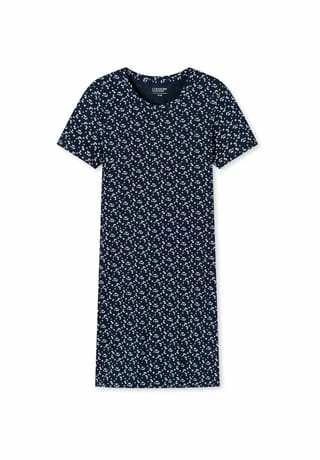 Uncover By SCHIESSER Damen Nachthemd - 1/2 Arm, V-Ausschnitt, Sleepshirt, Muster Blau/Weiß 3 Uncover By SCHIESSER Damen Nachthemd - 1/2 Arm, V-Ausschnitt, Sleepshirt, Muster Blau/Weiß