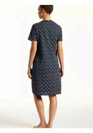 Uncover By SCHIESSER Damen Nachthemd - 1/2 Arm, V-Ausschnitt, Sleepshirt, Muster Blau/Weiß 4 Uncover By SCHIESSER Damen Nachthemd - 1/2 Arm, V-Ausschnitt, Sleepshirt, Muster Blau/Weiß – Bild 2