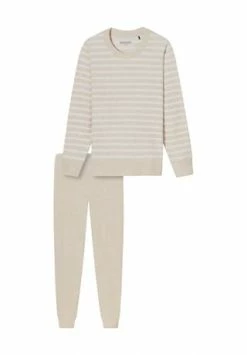 SCHIESSER Essential Stripes Schlafanzug, 2-tlg., Streifen, Für Damen 401 NATUR MELANGE