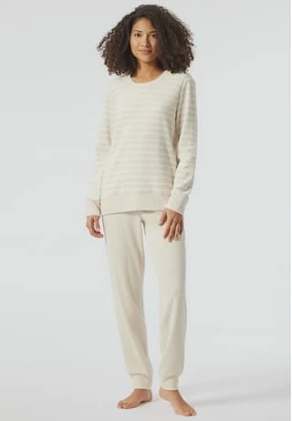 SCHIESSER Essential Stripes Schlafanzug, 2-tlg., Streifen, Für Damen 401 NATUR MELANGE 9 SCHIESSER Essential Stripes Schlafanzug, 2-tlg., Streifen, Für Damen 401 NATUR MELANGE – Bild 7