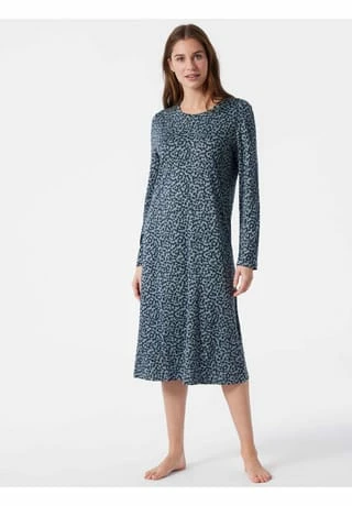 SCHIESSER Nachthemd Classic Comfort Fit Blau 4 SCHIESSER Nachthemd Classic Comfort Fit Blau – Bild 2