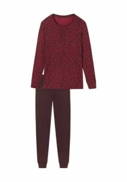 SCHIESSER Schlafanzug, Rundhals, Für Damen 516 BURGUND