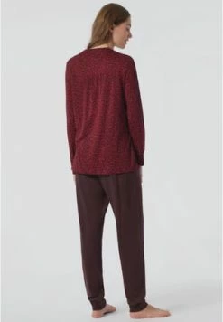 SCHIESSER Schlafanzug, Rundhals, Für Damen 516 BURGUND -SCHIESSER Shop unnamed file 1911