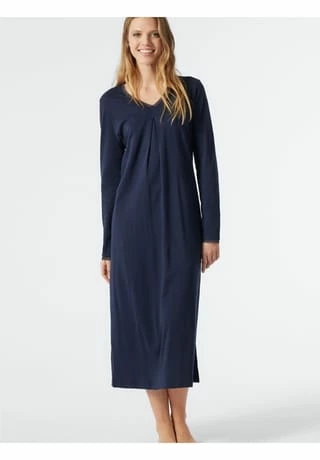 SCHIESSER Nachthemd Classic Comfort Fit Blau 6 SCHIESSER Nachthemd Classic Comfort Fit Blau – Bild 4