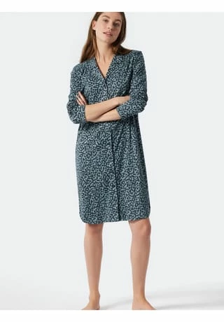 SCHIESSER Nachthemd Classic Comfort Fit Blau 4 SCHIESSER Nachthemd Classic Comfort Fit Blau – Bild 2