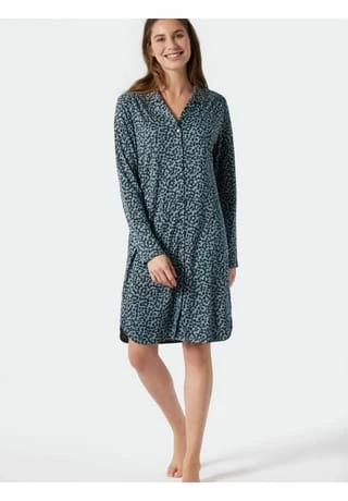 SCHIESSER Nachthemd Classic Comfort Fit Blau 6 SCHIESSER Nachthemd Classic Comfort Fit Blau – Bild 4