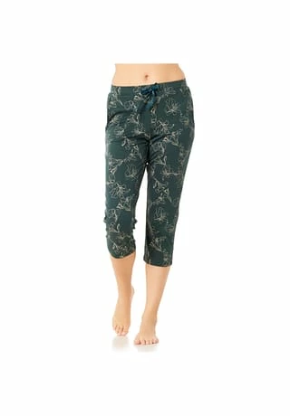 SCHIESSER Pyjamahose Mix & Relax 3/4 Dunkelgrün 4 SCHIESSER Pyjamahose Mix & Relax 3/4 Dunkelgrün – Bild 2